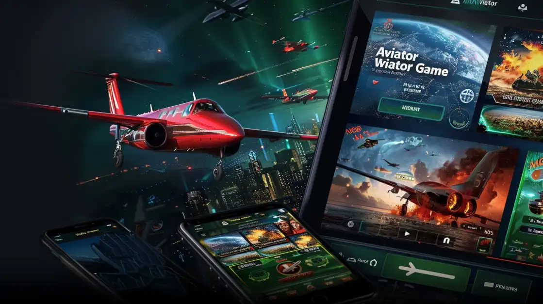 The popular 'Aviator' crash game is displayed on multiple devices with a sleek, futuristic interface against a backdrop of space and the Northern Lights. Play this top game at 2855BET.